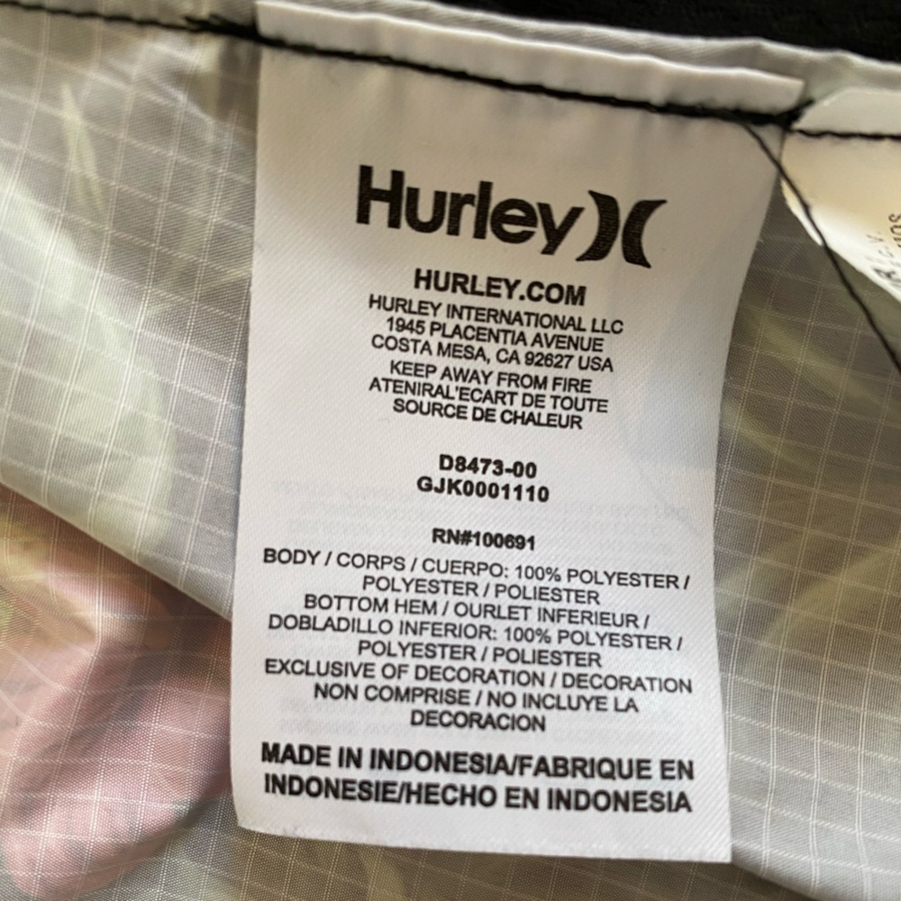 Hurley Black Tropical Floral Women's Breathable Running Jacket Size S - Picture 11 of 13